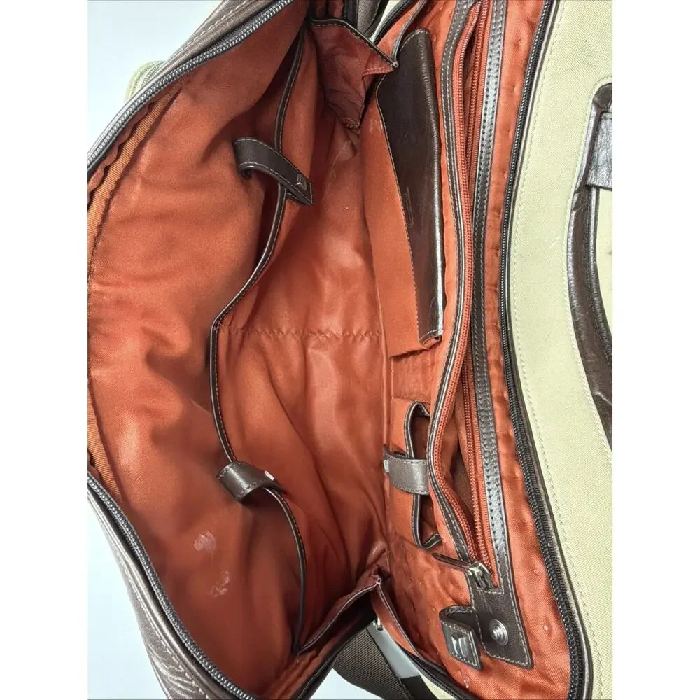 RARE Tumi Beige Brown Red LXT Duffle Underseat Cabin Bag Microfiber FXT 23152SW